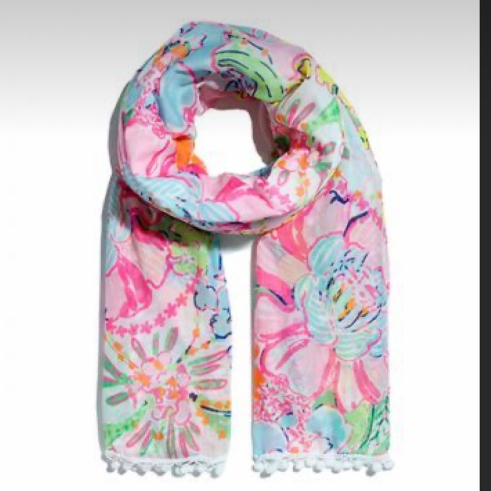 Lilly Pulitzer for Target Scarf with Pompoms - Nosie Posey